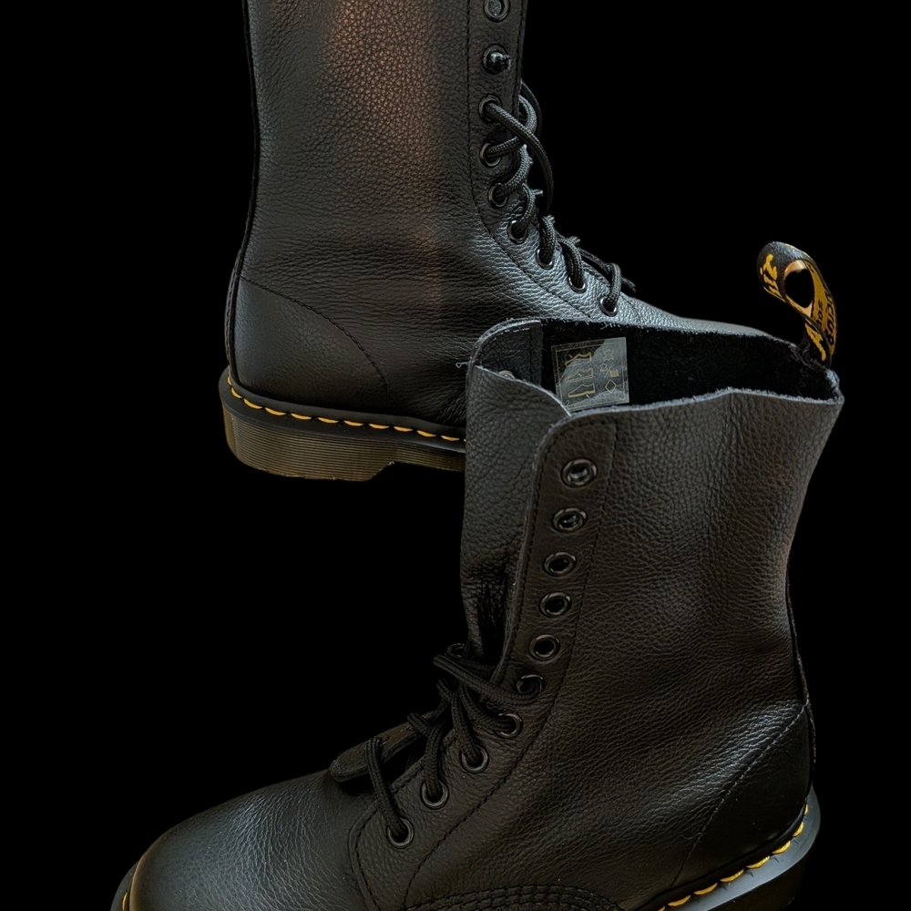Dr. Martens Black Leather Combat Boots